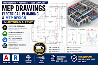 create electrical, plumbing and mep drawings in autocad and revit