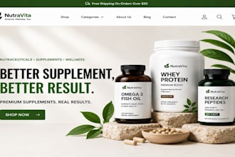 build nutraceutical store research peptide website supplement website
