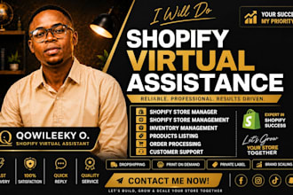 be shopify virtual assistant and shopify store manager for shopify marketing