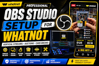 obs setup for whatnot vertical stream with card break