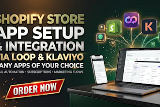 setup your shopify store with the app of your choose via loop klaviyo