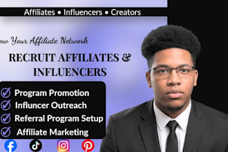 recruit affiliates and influencers to grow your affiliate program