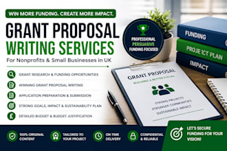 write a winning grant proposal for nonprofit and small business in UK