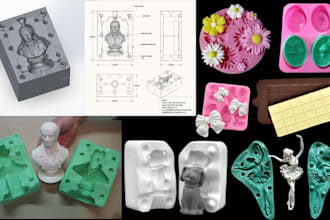 design 3d silicone mold, injection mold, plastic mold chocolate mold for casting