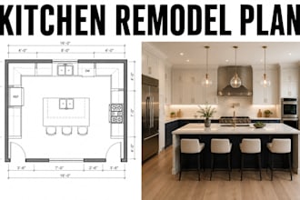 design kitchen remodel floor plans renovation blueprint architectural cad