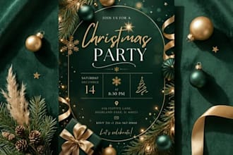 do new year, holiday and thanksgiving invitation template design