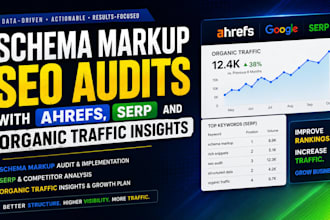 create schema markup SEO audits with ahrefs, serp and organic traffic insights