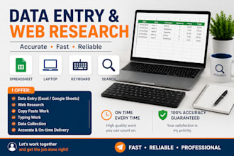 do accurate data entry and web research