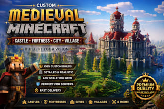 build a medieval minecraft castle, fortress, city or village for you