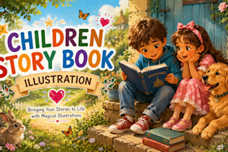children story book illustration children story children story book illustration