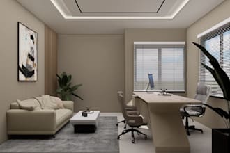 revamp 3d salon, 2d floor plan to unique interior render, optimize office layout