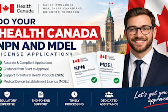 do your health canada npn and mdel license application