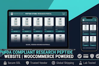 build fda compliant peptide website research peptide store woocommerce peptide