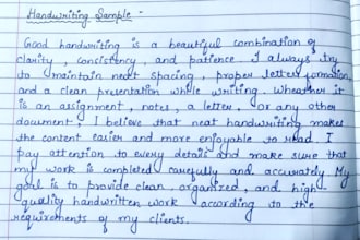 provide neat handwritten notes and assignments
