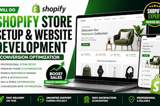 do shopify store setup website development conversion optimization