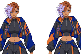 design vtuber model and do vtuber rigging for live2d model