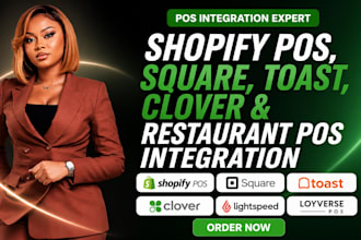 shopify pos setup, square pos, toast, clover and restaurant pos integration