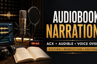 narrate and edit audiobook to audible, acx audiobook narrator, female voiceover