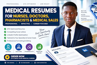 edit medical resumes for nurses, doctors, pharmacy