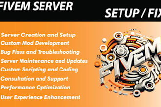 develop a fivem server setup and customization qbcore esx developer full build