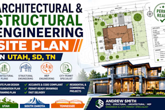 architectural and structural engineering site plan in utah, sd, tn