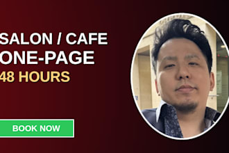 design a one page booking site for your salon cafe or shop