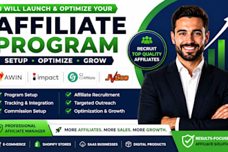 launch and optimize your affiliate program on awin, impact, cj, or jvzoo