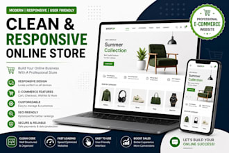 develop a clean and responsive online store website