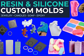 design custom silicone injection resin mold 3d cad model with printable stl file