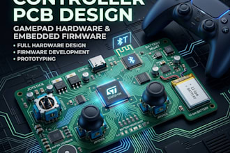design ps4 ps5 game controller pcb, gamepad hardware and embedded firmware