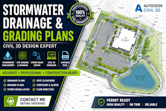 design stormwater drainage, grading and drainage plans in civil 3d