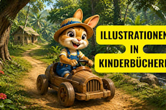 aquarell kinderbuchillustration für kinderbuch geschichtenbuch, buchillustration