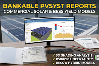 create bankable commercial solar pvsyst reports and bess yield models