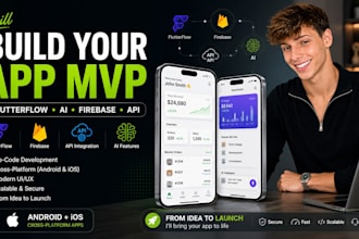 build a flutterflow mobile app mvp with firebase and API integration