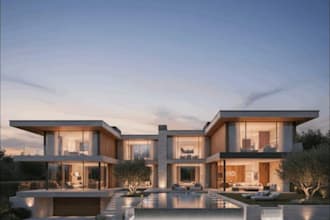 design 3d house modeling, exterior architectural  modeling and rendering