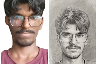 draw your photo into cool sketch comic avatar portrait