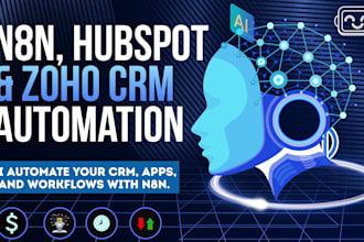 build n8n automation workflow for hubspot,zohocrm setup, be ai automation expert
