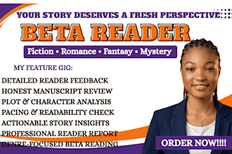 be your fiction  beta reader critique novel romance fantansy beta reader
