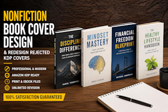 design non fiction cover, redesign rejected self publish book cover for amazon