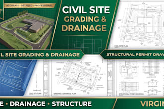 layout civil site grading and drainage plan, structural permit drawing virginia