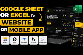 convert excel spreadsheet to web or mobile app using softr glide appsheet bubble