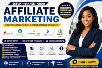 setup and manage your awin, cj affiliate, shareasale, flexoffers and shopify