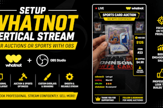 setup whatnot vertical stream for auctions or sport with obs