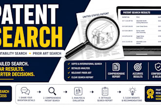 conduct a professional patent search and patentability check, patent filing