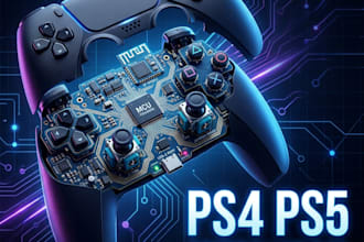 design ps4 ps5 game controller pcb, gamepad, schematic and embedded firmware