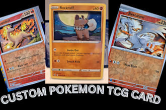 draw you a custom pokemon trainer tcg card illustration