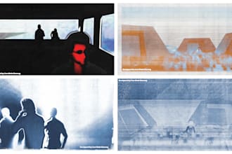 make atmospheric 3d artwork with moody color grading