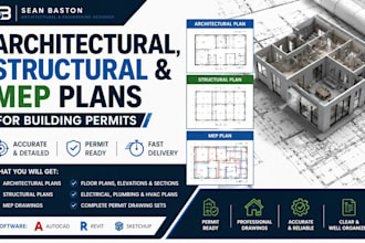 design architectural, structural and mep plans for building permits