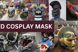 design custom 3d cosplay props, armor, helmets and weapon for 3d print
