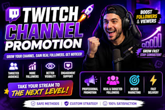 promote twitch and kick promotion for live viewers, subs and twitch affiliate